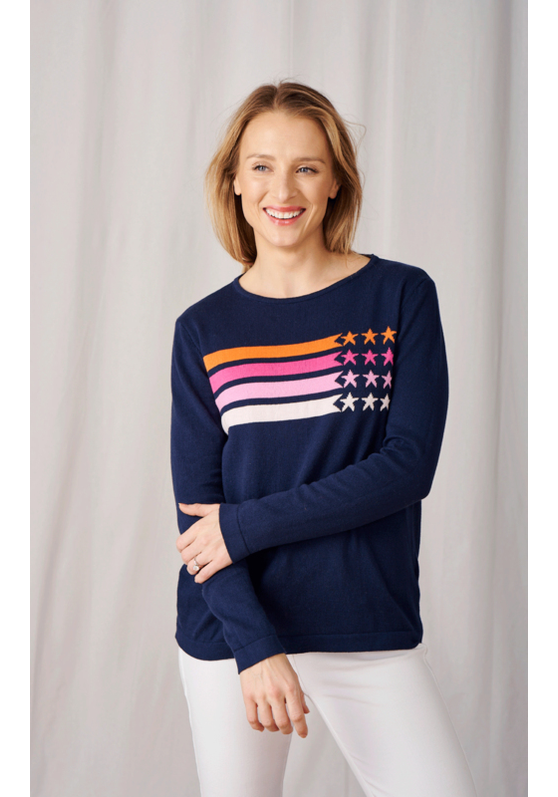 Phoebe Stars & Stripes Cotton Jumper CATEGORYKNITWEAR + CARDIGANS
