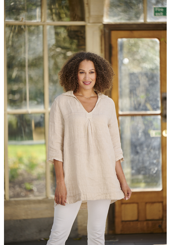 Eloise Linen Tunic CATEGORYTOPS gabriella Clothing NZ Women's