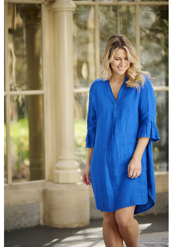 Chloe Linen Dress w/Fluted Sleeves CATEGORYDRESSES gabriella