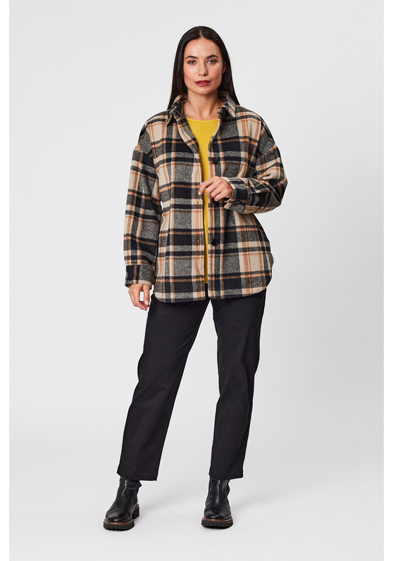 Check Women's Jacket With Pockets