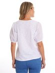 Puff Sleeve Embroidered T