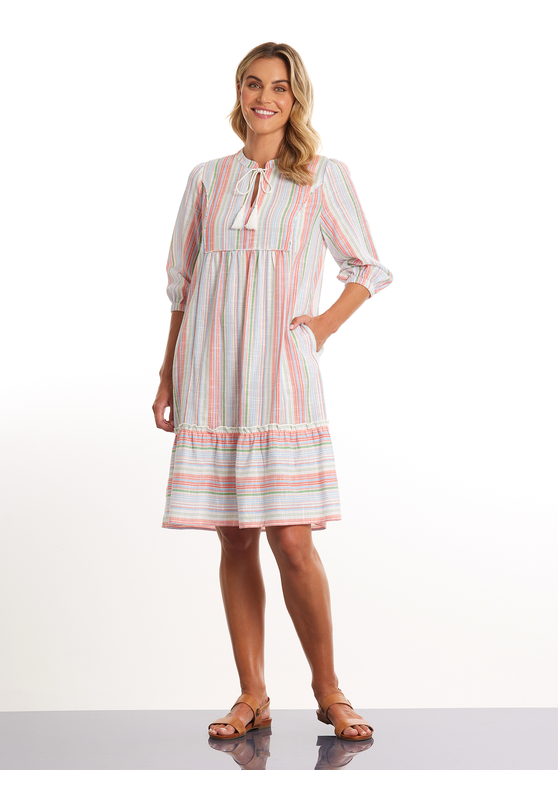 3/4 Mixed Stripe Dress