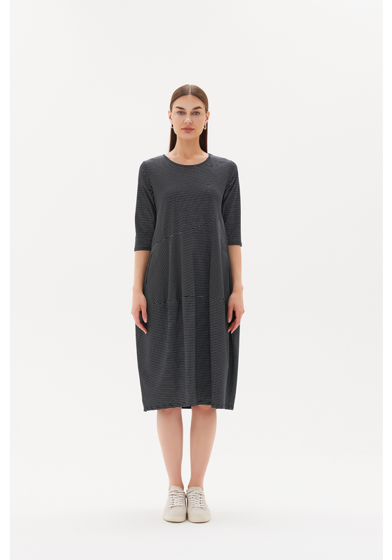3/4 Sleeve Stripe Diagonal Dress