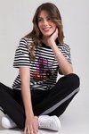 Stripes & Embroidery Tee