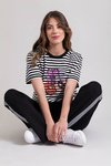 Stripes & Embroidery Tee
