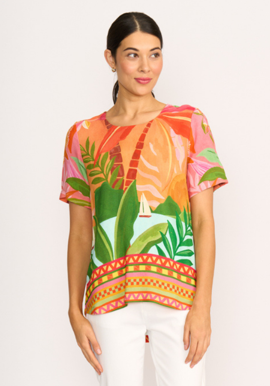 Foil Pleat Back & Contrast Top