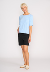 Wide Neck Elbow Slv Top