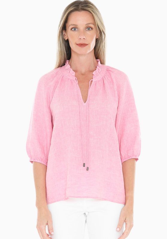 Jump Ruffle Neck Top