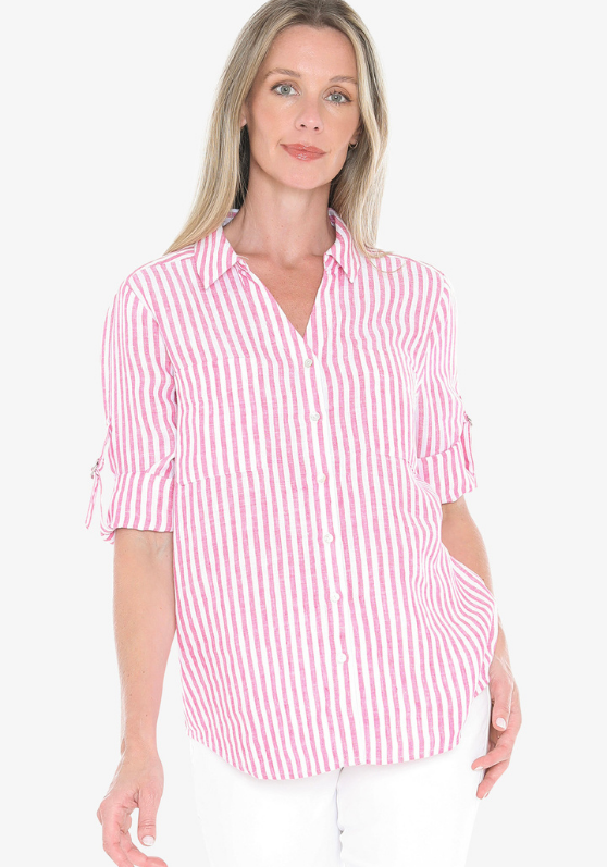 Jump Stripe Linen Shirt